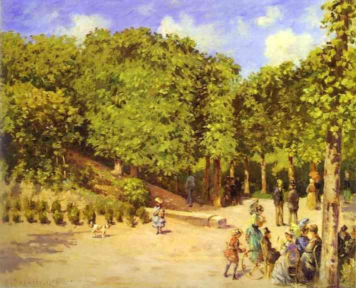 Town Garden in Pontoise (1873) - Camille Pissarro Tablo