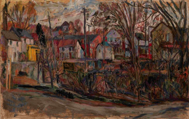Town Street - Abraham Manievich Tablo