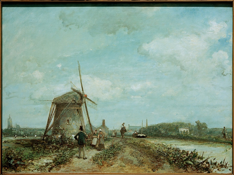 Towpath near The Hague (1859) - Johan Jongkind Tablo