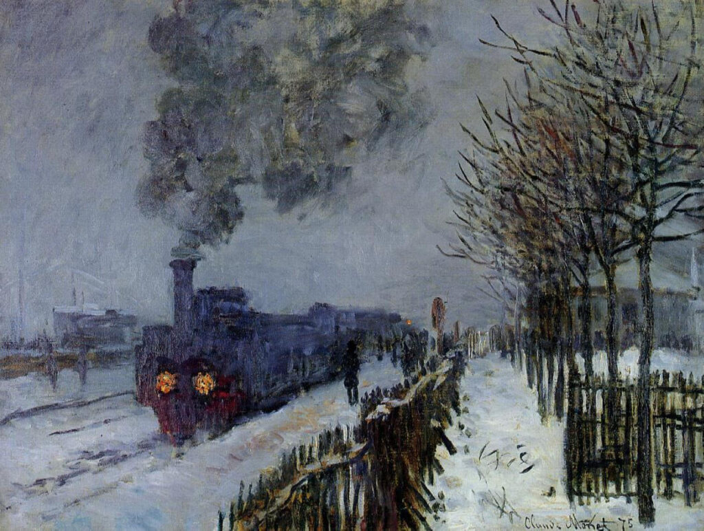 Train in the Snow or The Locomotive (1875) – Claude Monet Tablo
