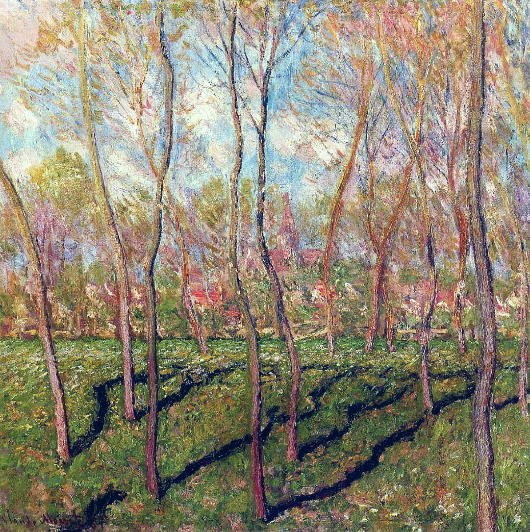 Trees in Winter, View of Bennecourt (1887) - Claude Monet Tablo
