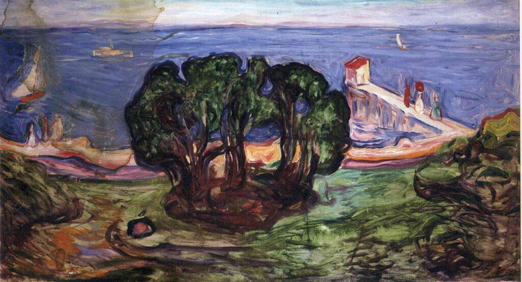 Trees on the Shore (1904) - Edvard Munch Tablo