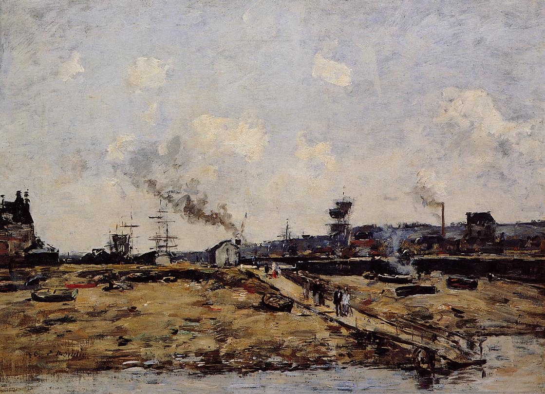 Trouville, the Ferry to Deauville (1880) - Eugène Boudin Tablo