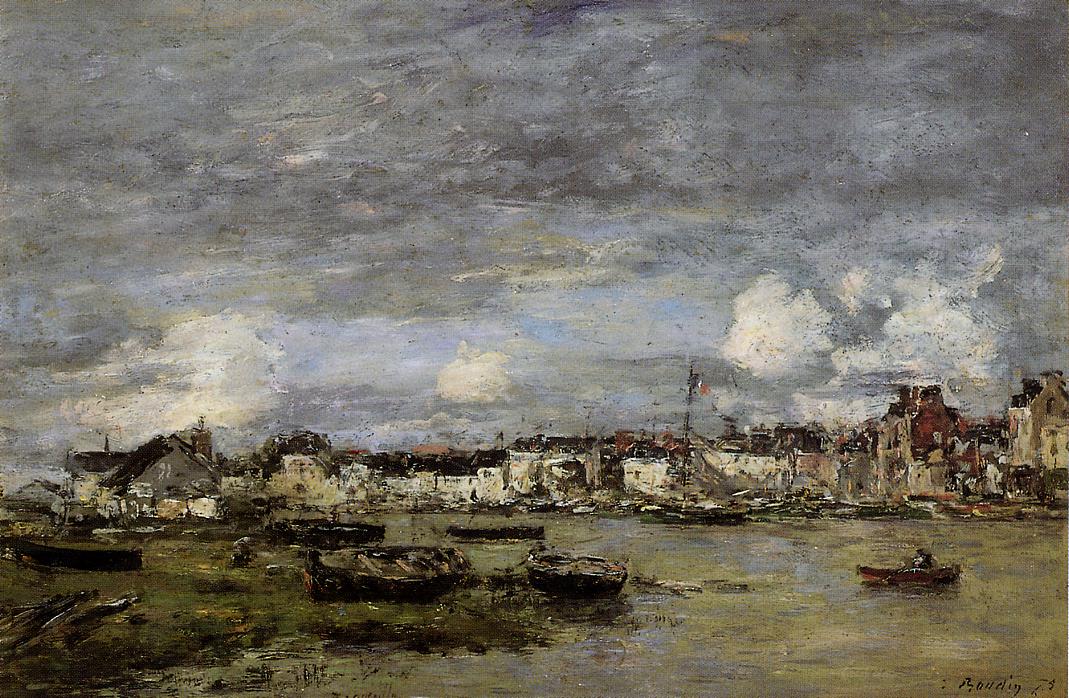 Trouville, the Port (1864) - Eugène Boudin Tablo