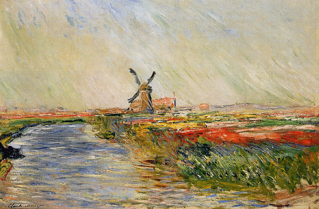 Tulip Field in Holland (1886) - Claude Monet Tablo