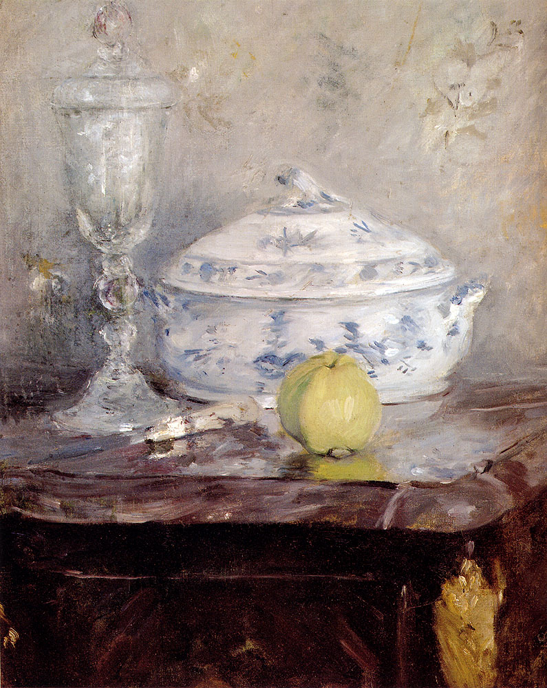 Tureen And Apple (1877) - Berthe Morisot Tablo