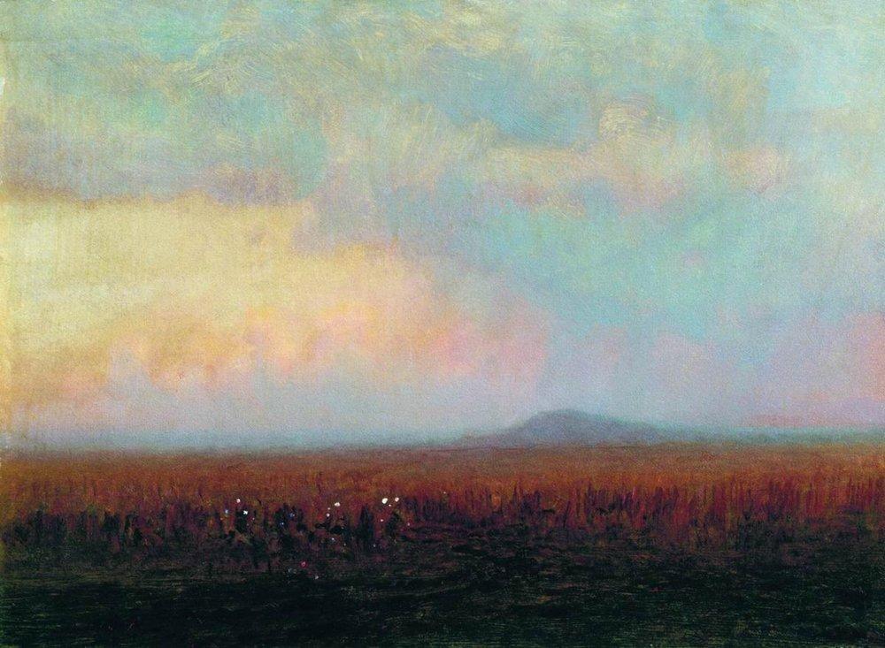 Twilight in the steppe - Arkhip Kuindzhi Tablo