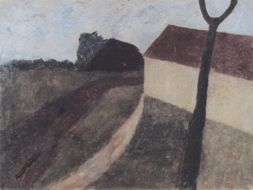 Twilight landscape with house and fork (1900) - Paula Modersohn-Becker Tablo