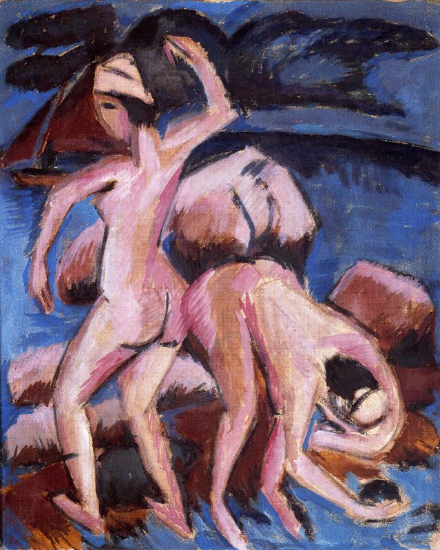 Two Bathers (1912) - Ernst Ludwig Kirchner Tablo