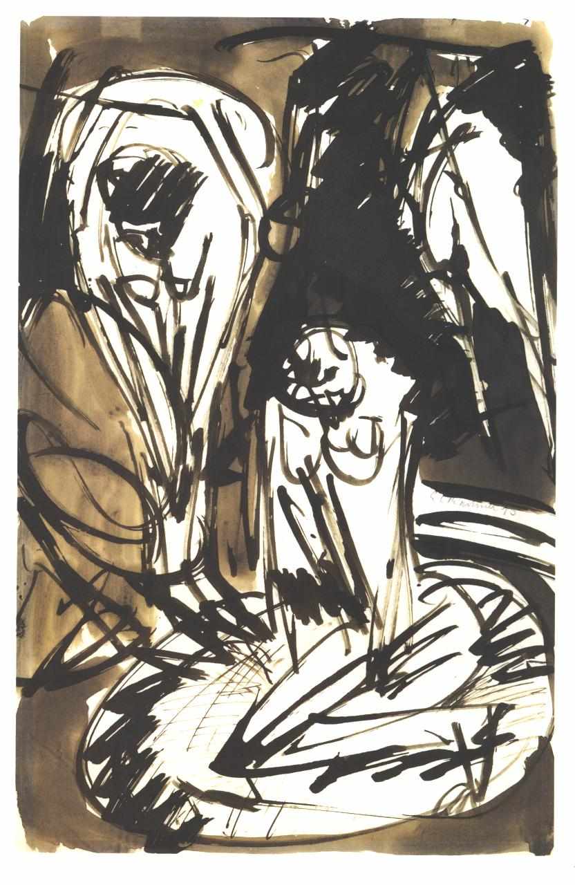 Two Bathing Girls in a Bathtub - Ernst Ludwig Kirchner Tablo