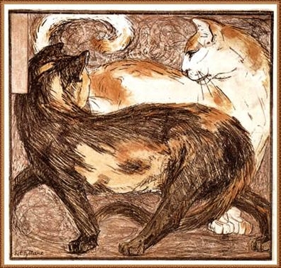 Two Cats (1909) - Franz Marc Tablo