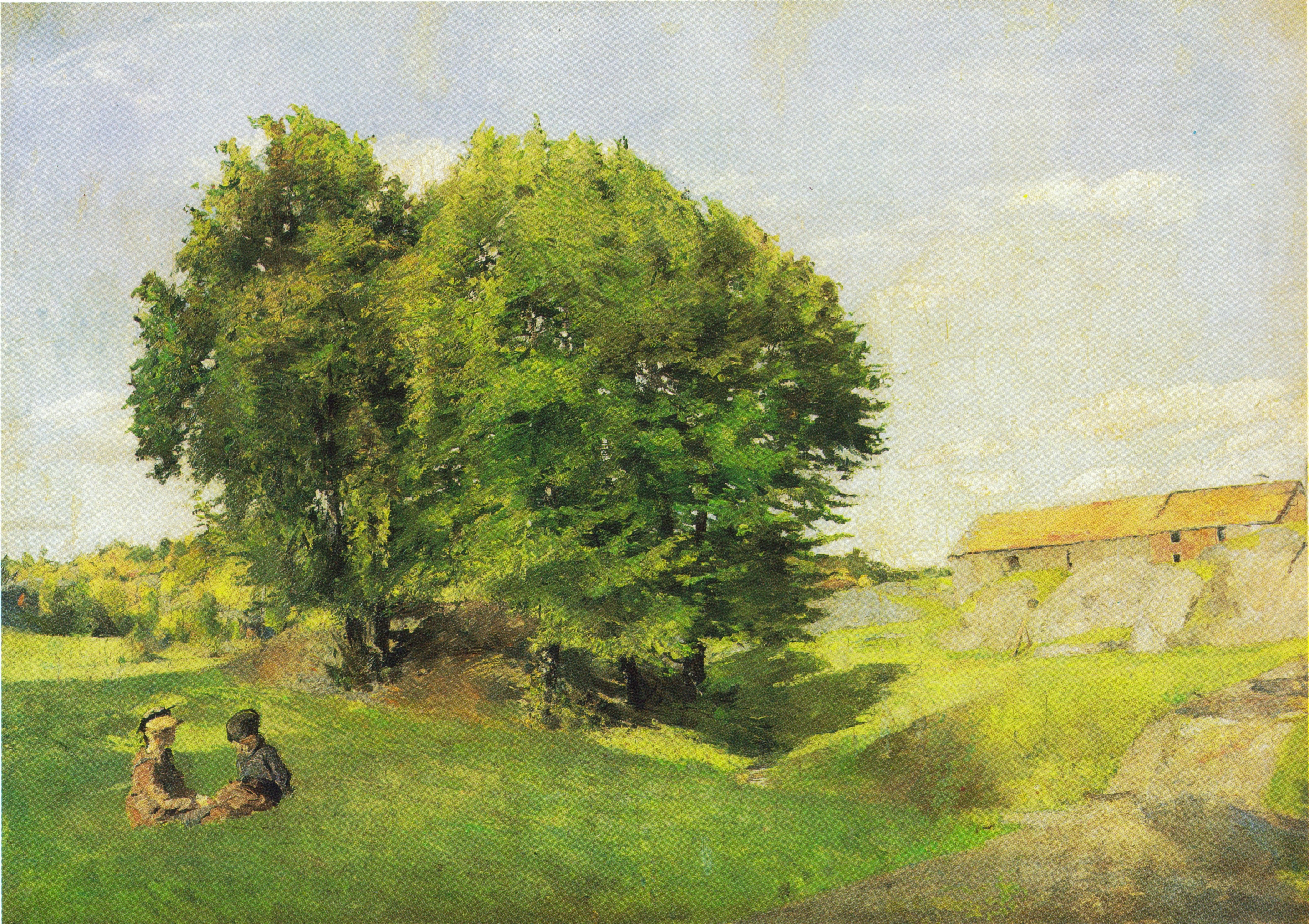 Two Children and a Group of Trees (1885) - Harriet Backer Tablo