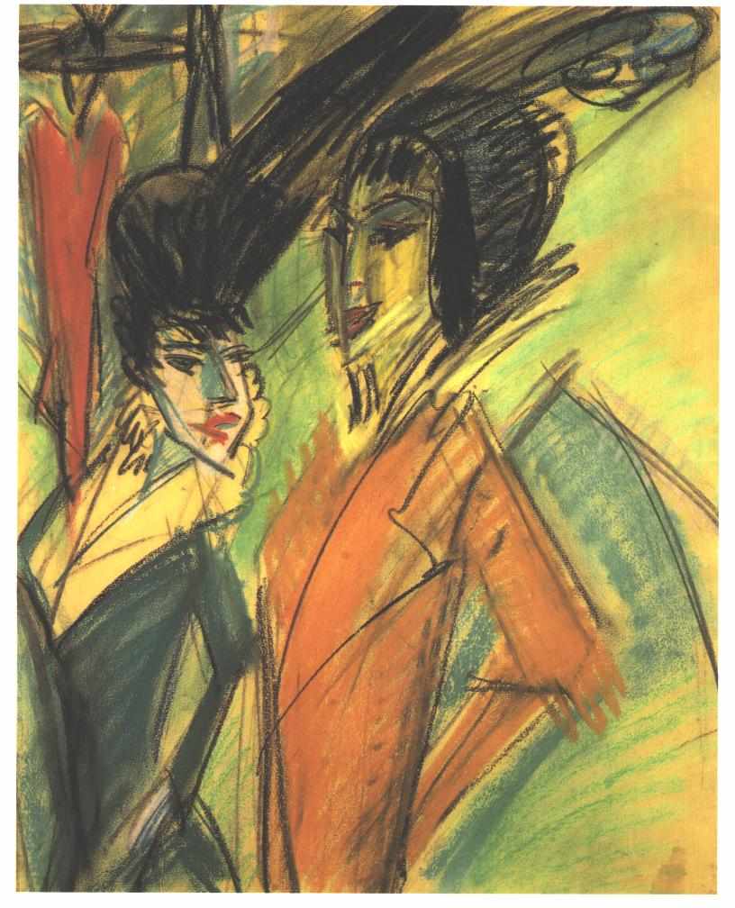 Two Cocottes - Ernst Ludwig Kirchner Tablo