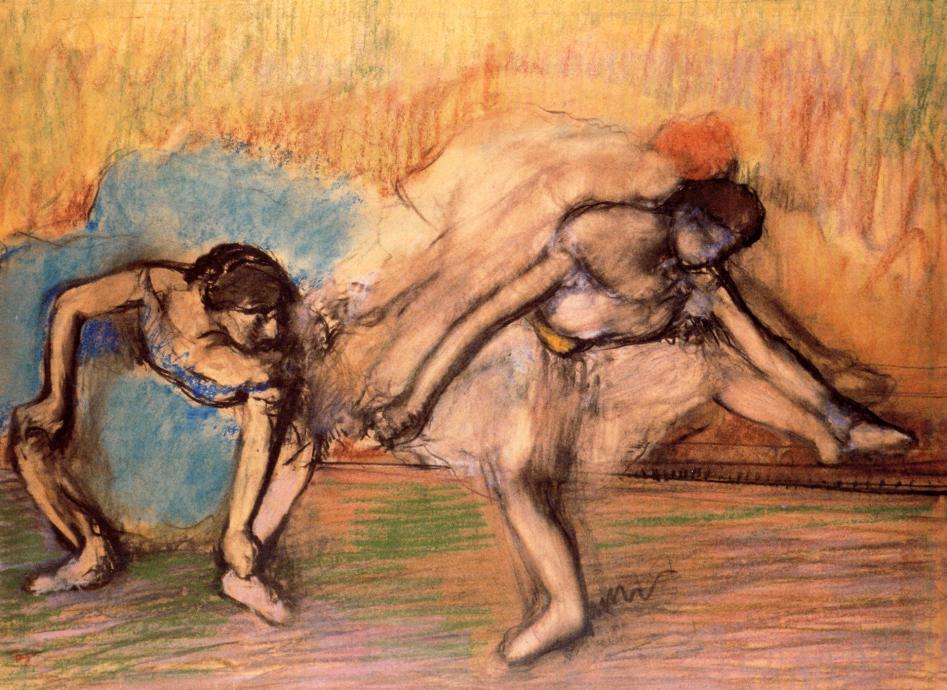 Two Dancers Resting (1896) - Edgar Degas Tablo