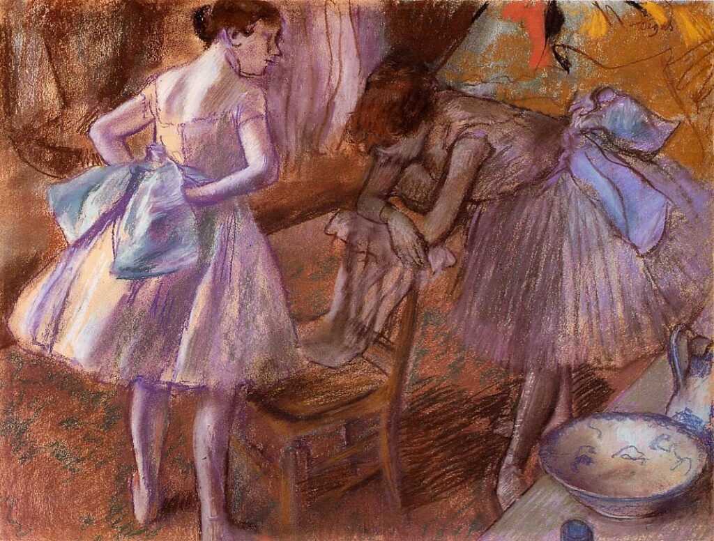 Two Dancers in Their Dressing Room (1880) - Edgar Degas Tablo