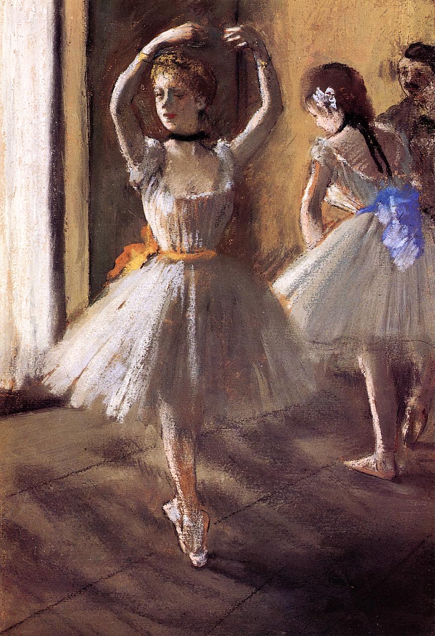 Two Dancers in the Studio (Dance School) (1875) - Edgar Degas Tablo