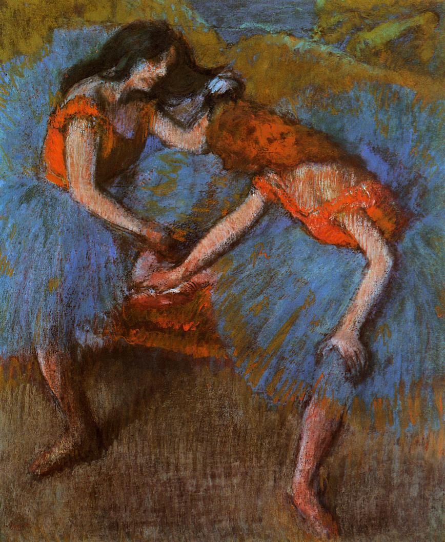 Two Dancers with Yellow Corsages (1902) - Edgar Degas Tablo