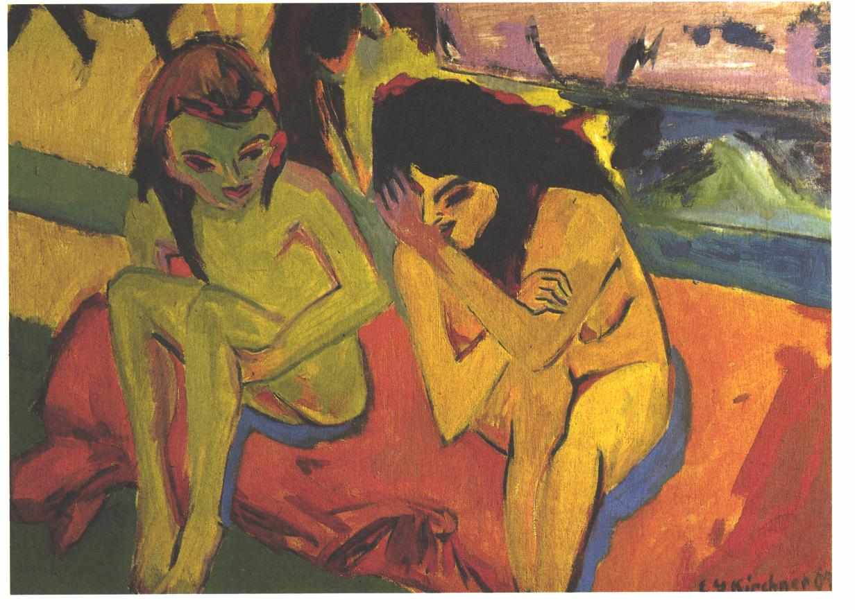 Two Girls (1907) - Ernst Ludwig Kirchner Tablo