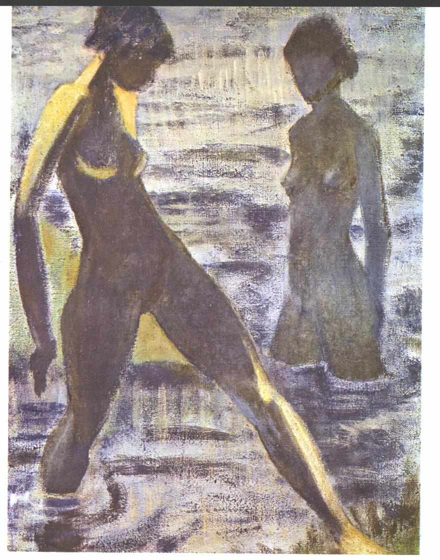 Two Great Bathing Nudes - Otto Mueller Tablo