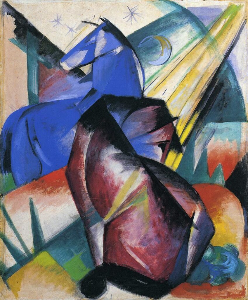 Two Horses, Red and Blue (1912) - Franz Marc Tablo