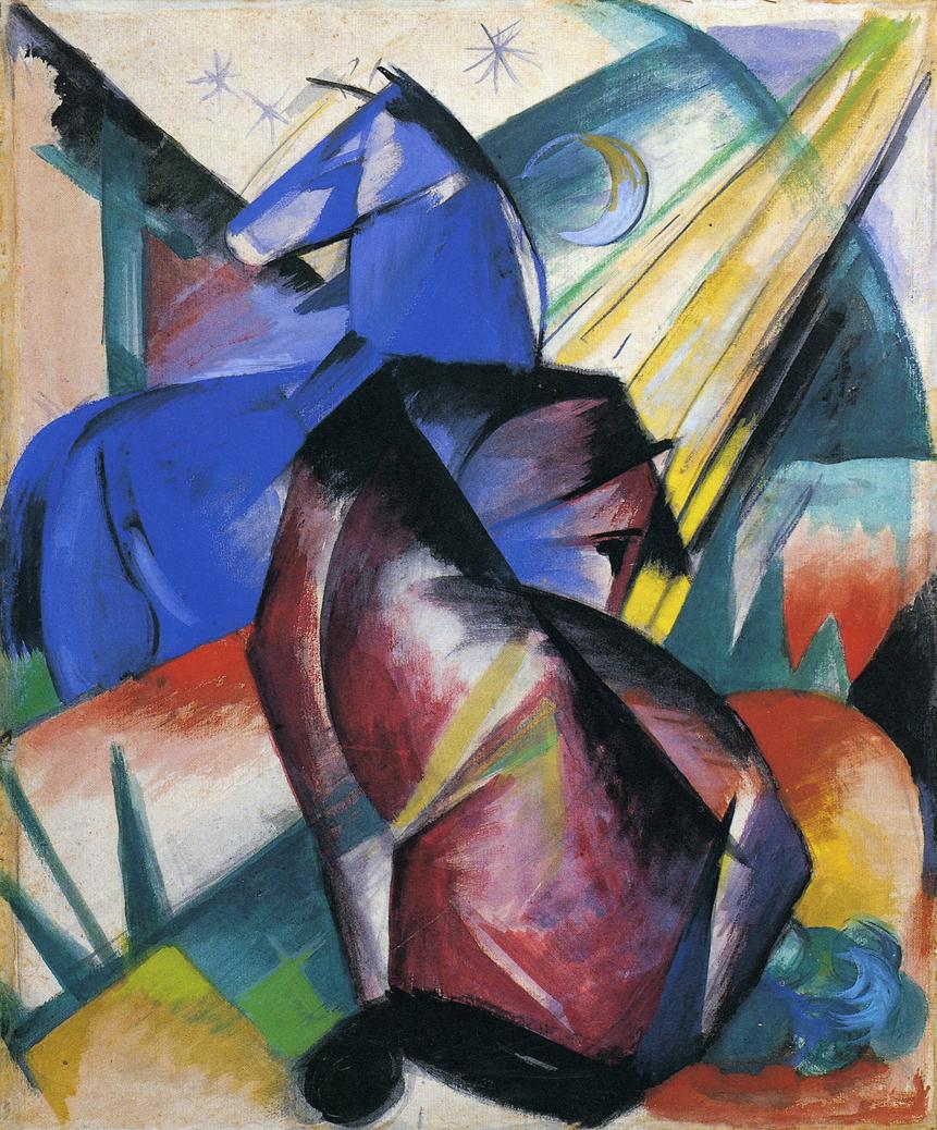 Two Horses, Red and Blue (1912) - Franz Marc Tablo