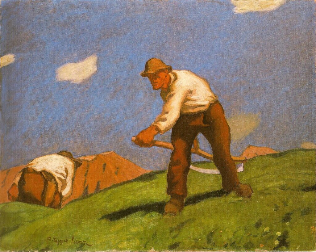 Two Mowers (1913) - Albin Egger-Lienz Tablo