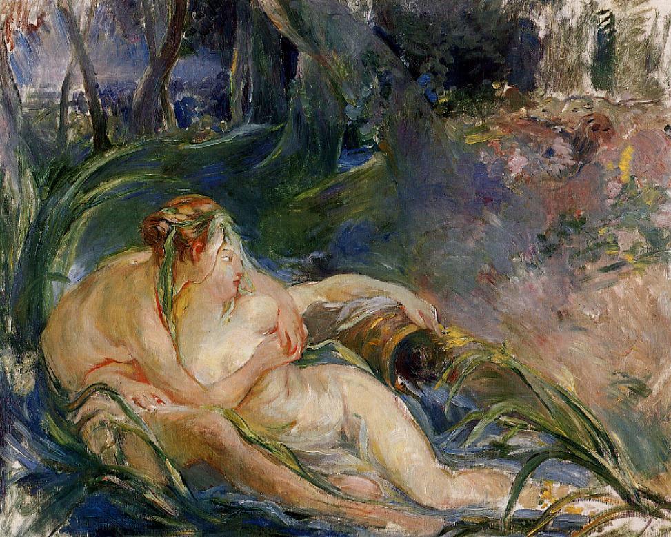 Two Nymphs Embracing (1892) - Berthe Morisot Tablo