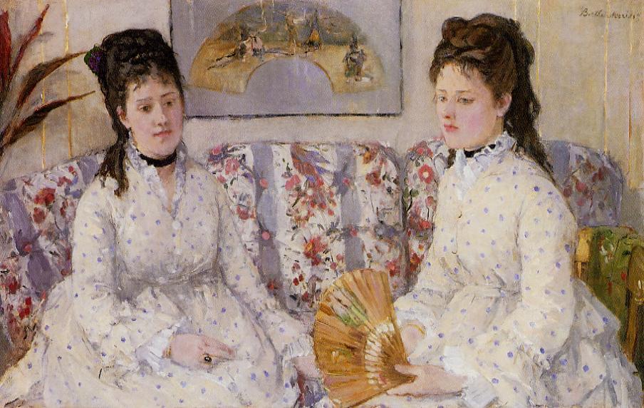 Two Sisters on a Couch (1869) - Berthe Morisot Tablo