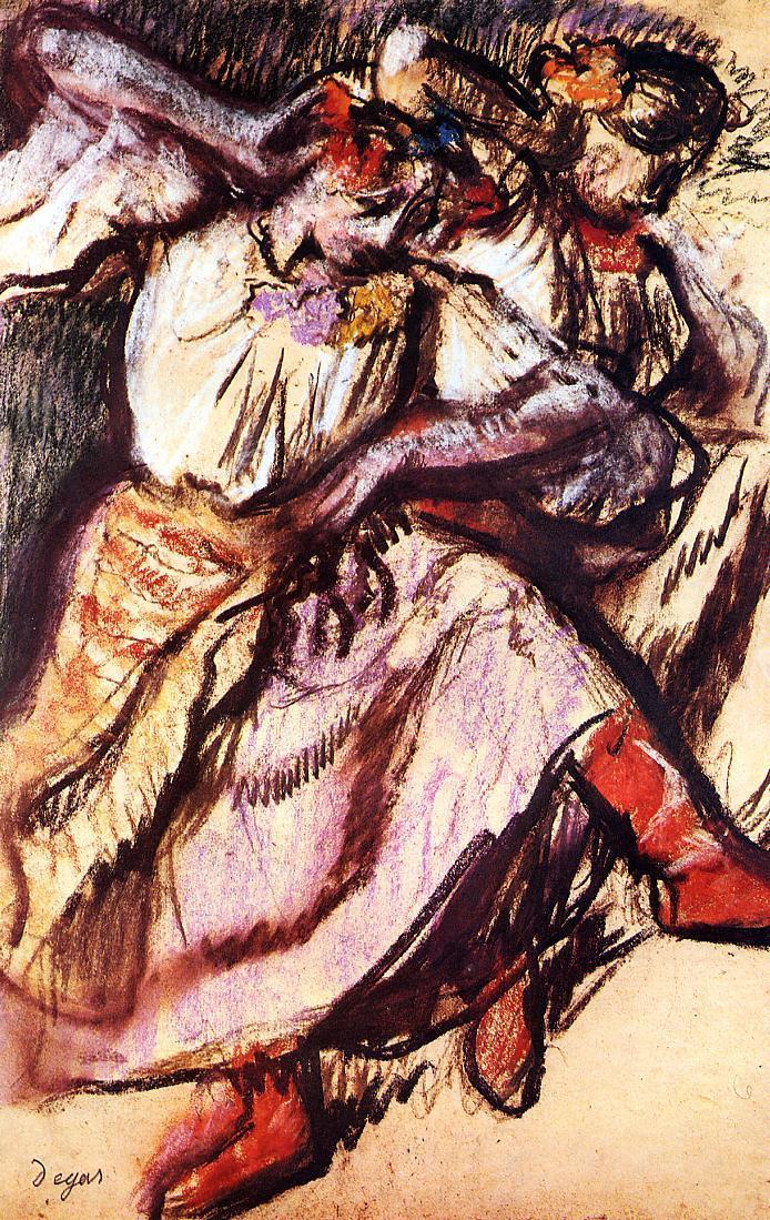 Two Ukrainian Dancers (1895) - Edgar Degas Tablo