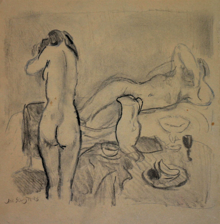 Two nudes in studio - Jan Sluyters Tablo
