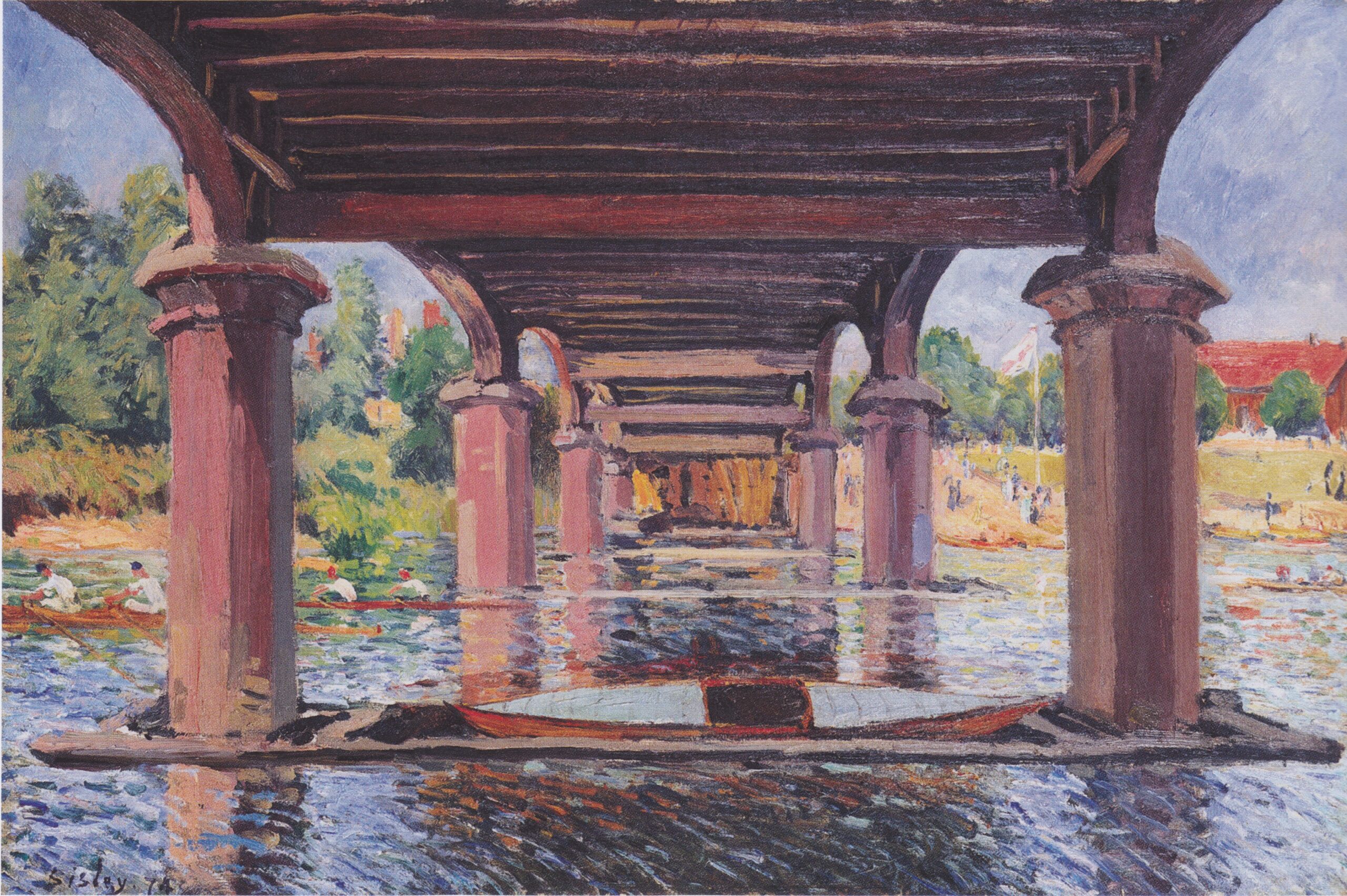 Under the bridge at Hampton Court (1874) - Alfred Sisley Tablo