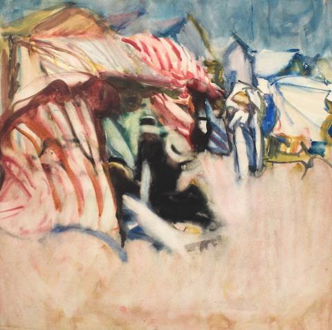 Untitled (Beach Huts, Concarneau) (1912) - Frances Hodgkins Tablo