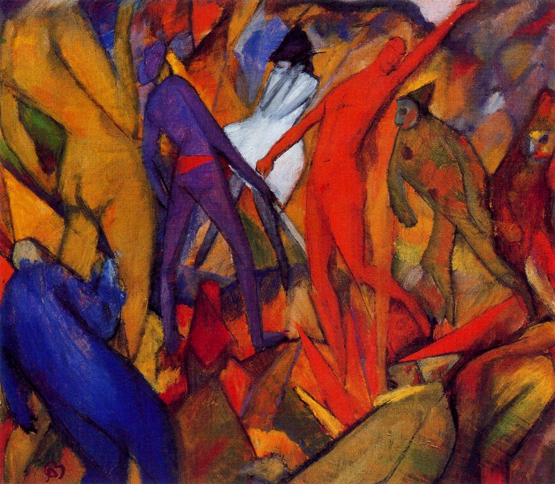 Untitled (Infernal figures) - Albert Bloch Tablo