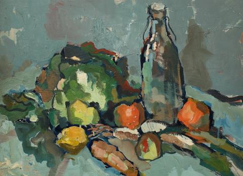 Untitled (Still Life with a Bottle) (1918) - Frances Hodgkins Tablo