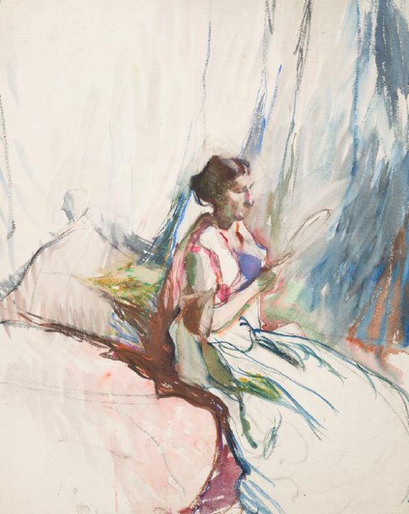 Untitled (Woman with a Mirror) - Frances Hodgkins Tablo