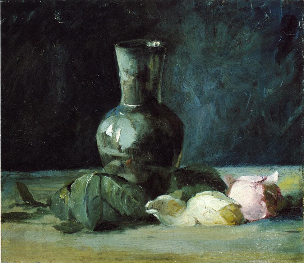 Vase and Roses (1886) - Julian Alden Weir Tablo