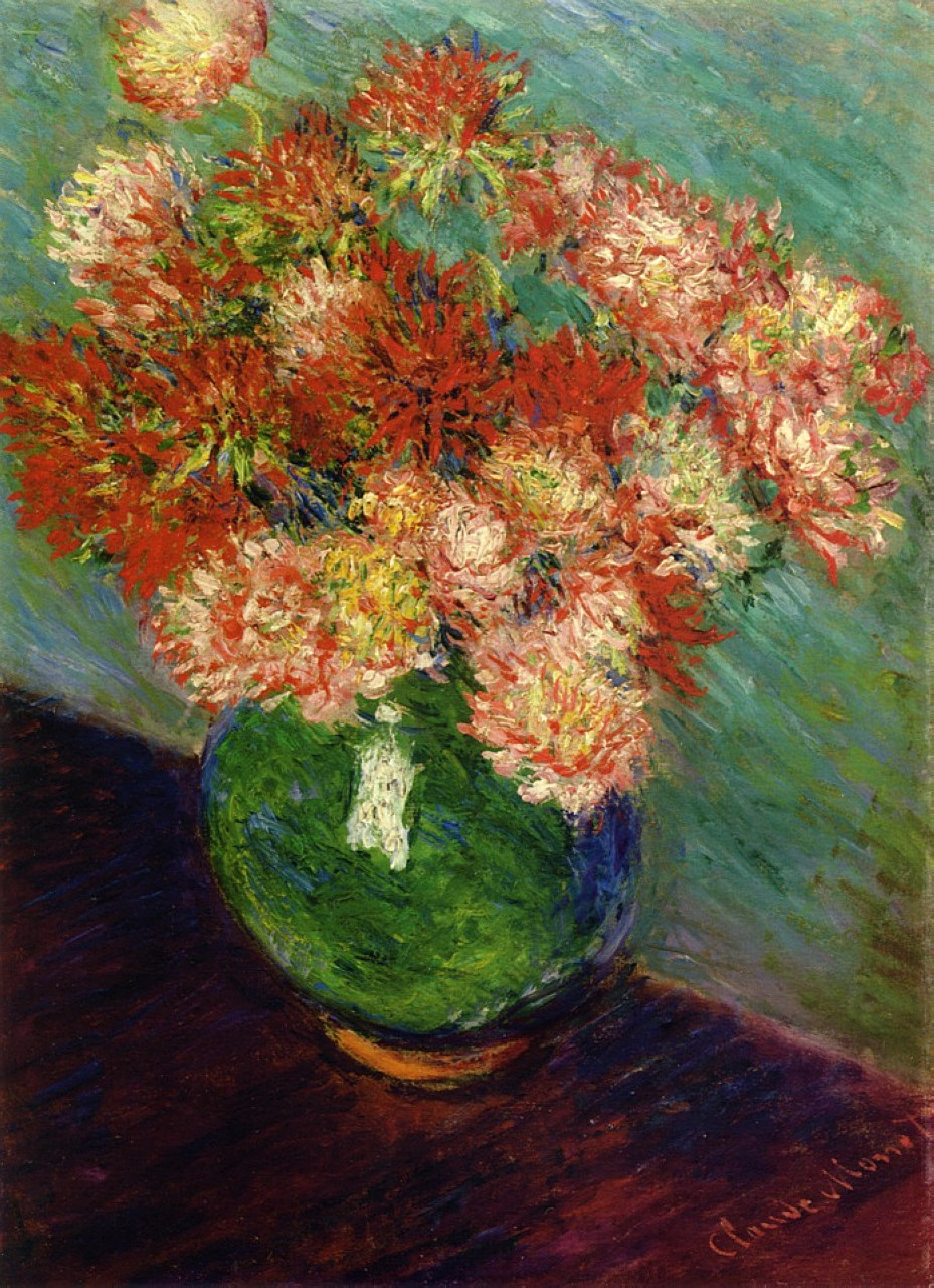 Vase of Chrysanthemums (1882) - Claude Monet Tablo