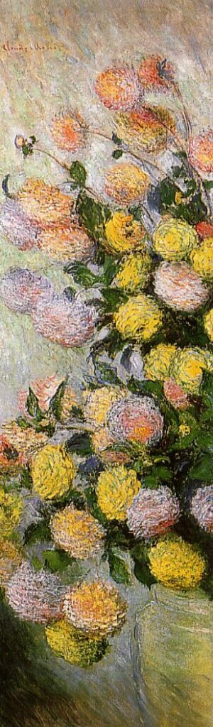Vase of Dahlias (1883) - Claude Monet Tablo