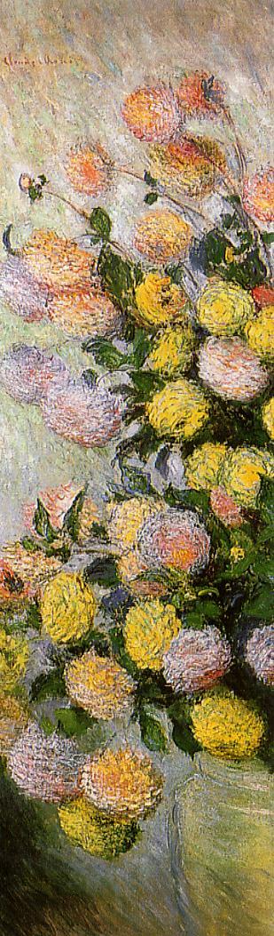 Vase of Dahlias (1883) - Claude Monet Tablo