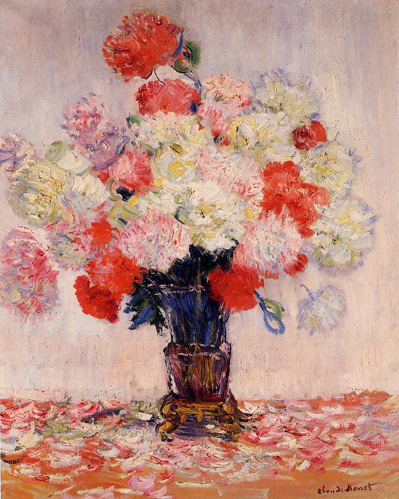 Vase of Peonies (1882) - Claude Monet Tablo