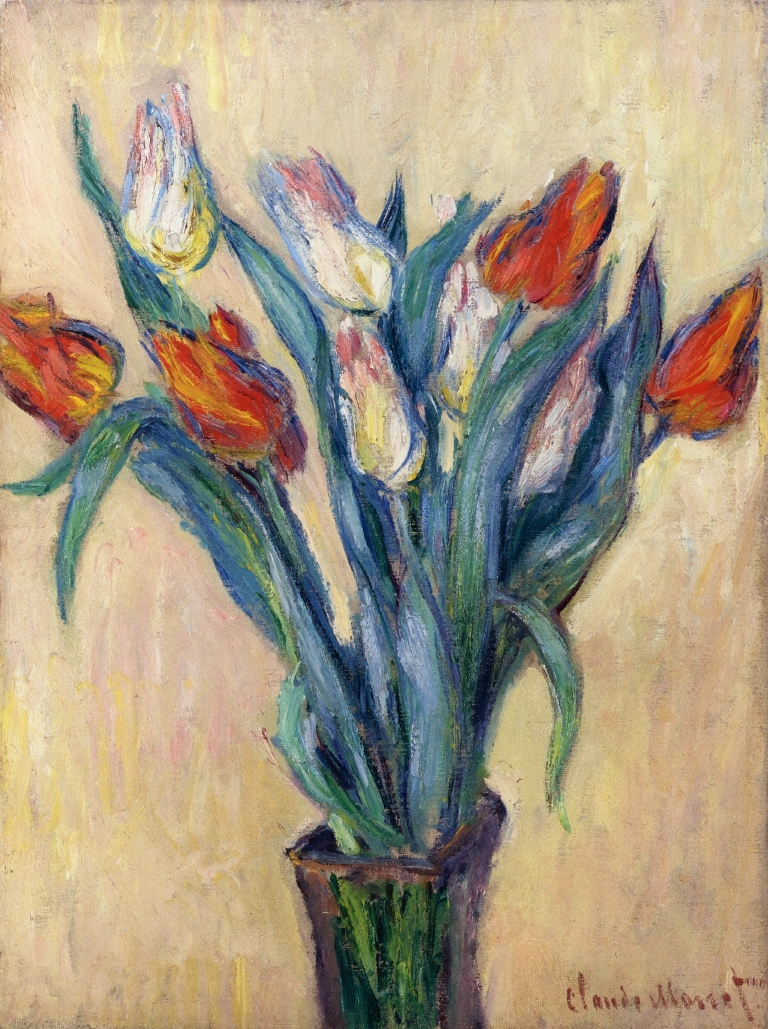 Vase of Tulips (1885) - Claude Monet Tablo