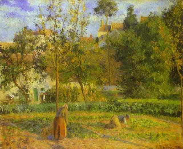 Vegetable Garden at Hermitage near Pontoise (1879) - Camille Pissarro Tablo