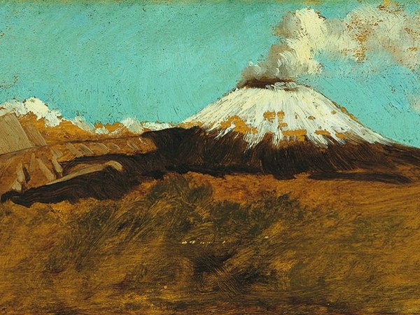 Vesuvian landscape with snow (1872) - Giuseppe De Nittis Tablo