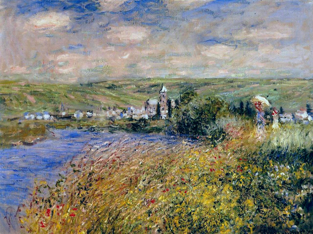 Vetheuil Seen from Ile Saint Martin (1880) - Claude Monet Tablo