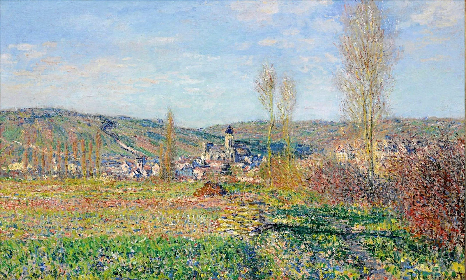 Vetheuil under the Sun (1880) - Claude Monet Tablo