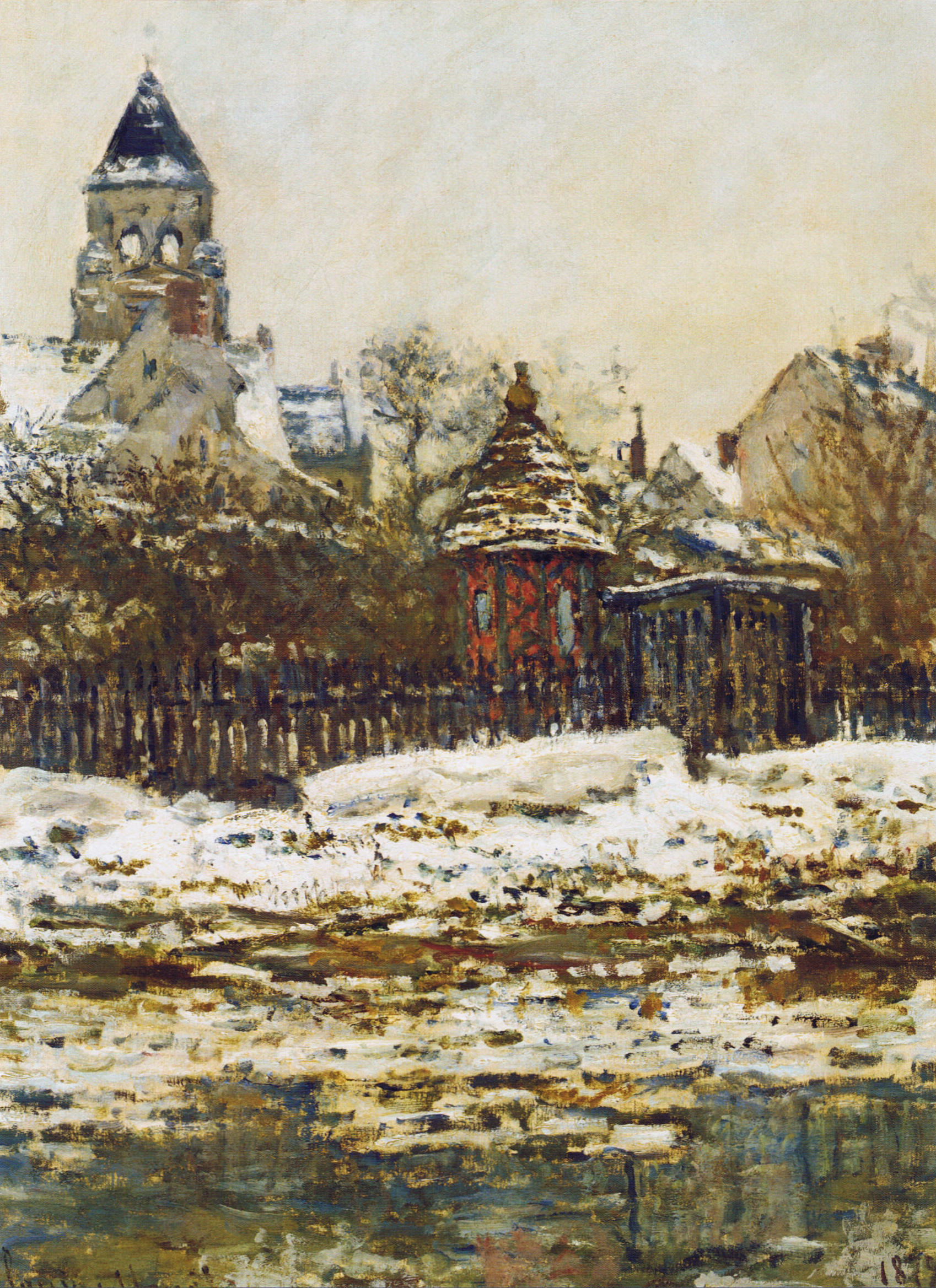 Vetheuil, The Church in Winter (1879) - Claude Monet Tablo