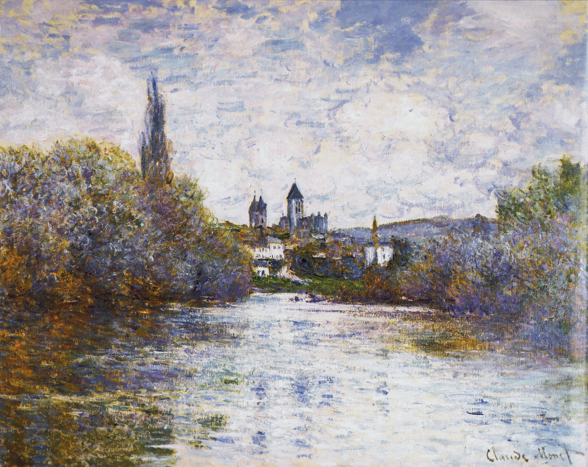 Vetheuil, The Small Arm of the Seine (1880) - Claude Monet Tablo
