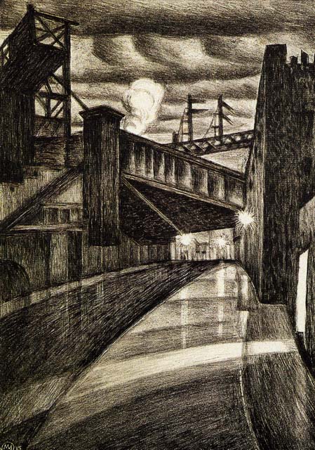 Viaduct in London (1915) - Mstislav Dobuzhinsky Tablo
