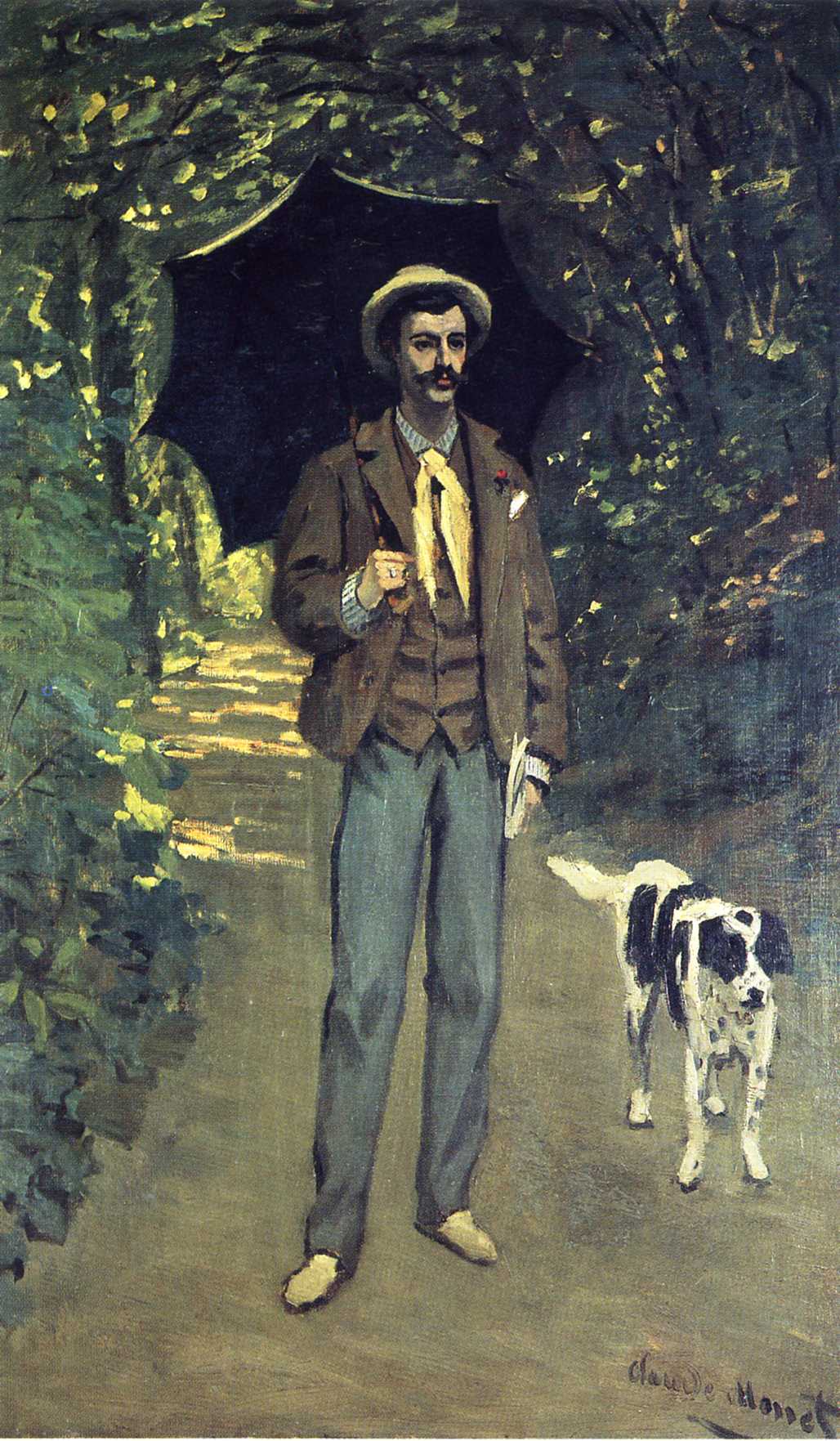 Victor Jacquemont Holding a Parasol (1865) - Claude Monet Tablo
