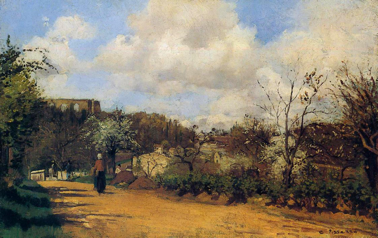 View from Louveciennes (1870) - Camille Pissarro Tablo